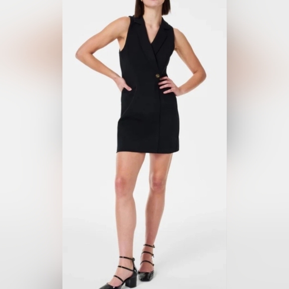 Spanx Perfect ponte vest dress minimalist preppy black sz XS - Picture 2 of 10